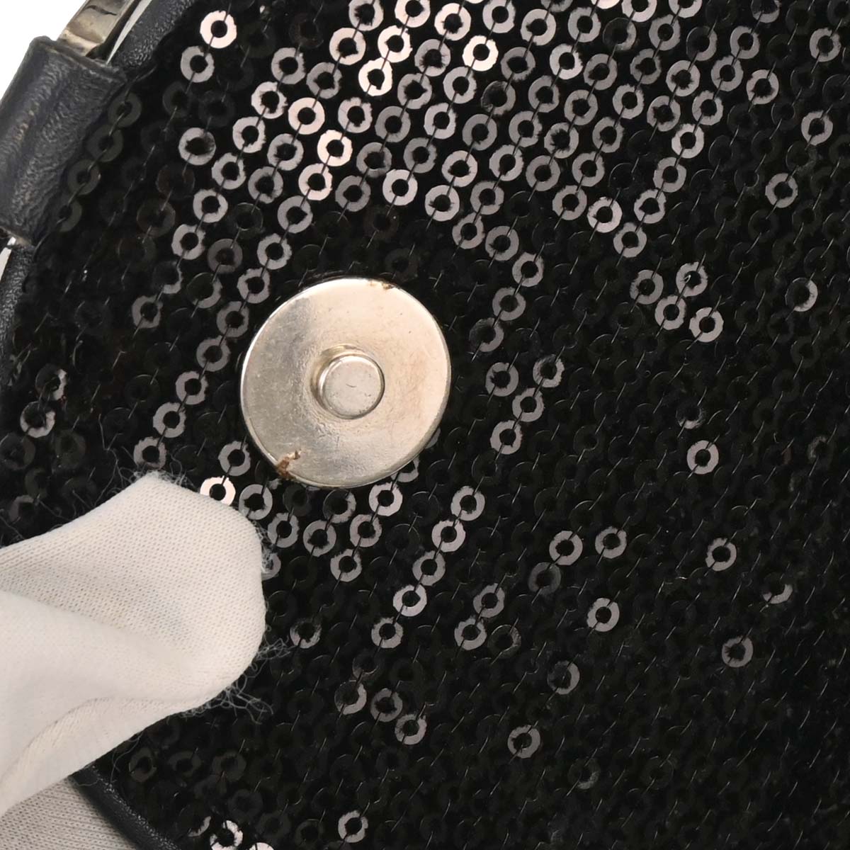 Christian Dior Black Velvet Sequins Handbag