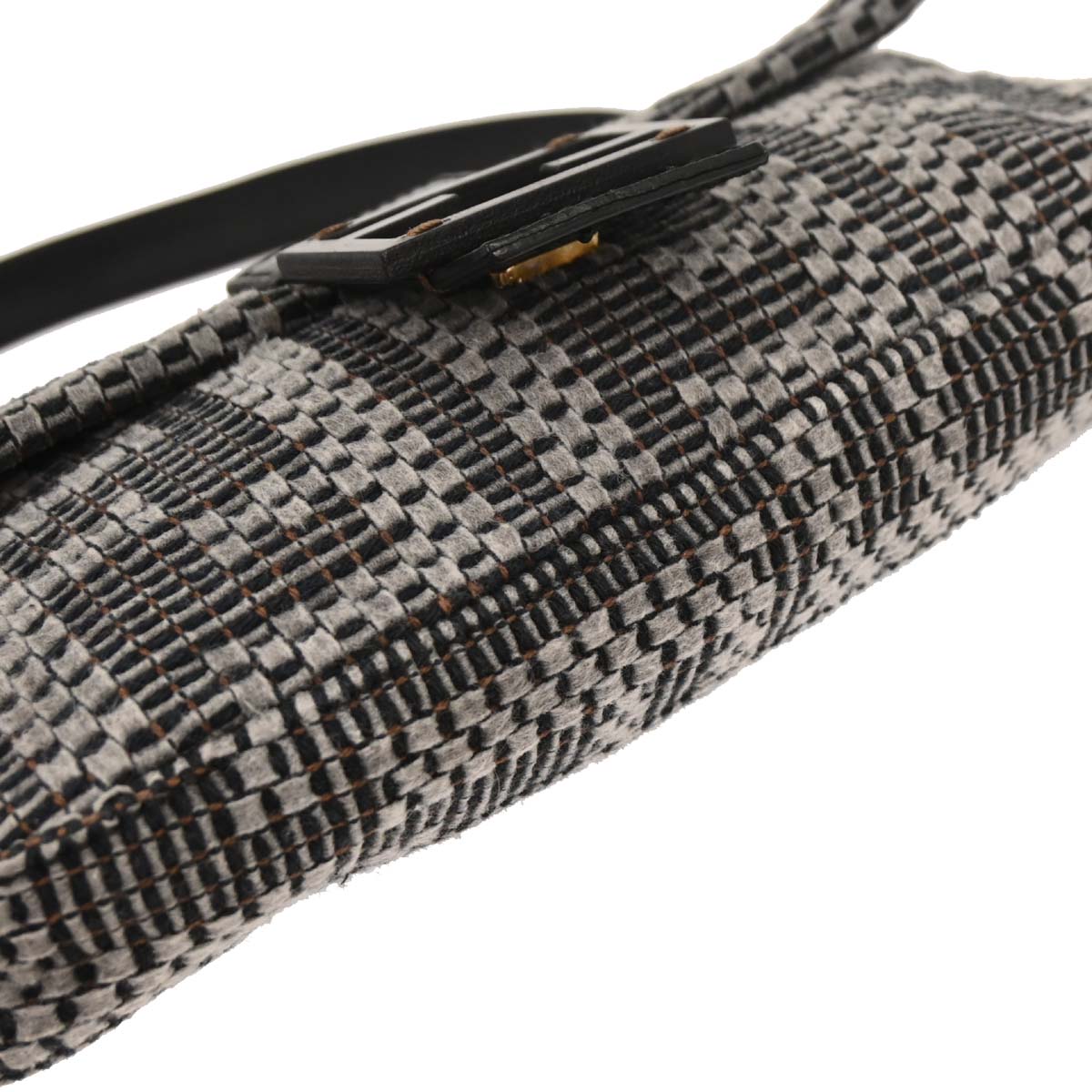 Fendi Gray Felt Zucca Baguette Handbag