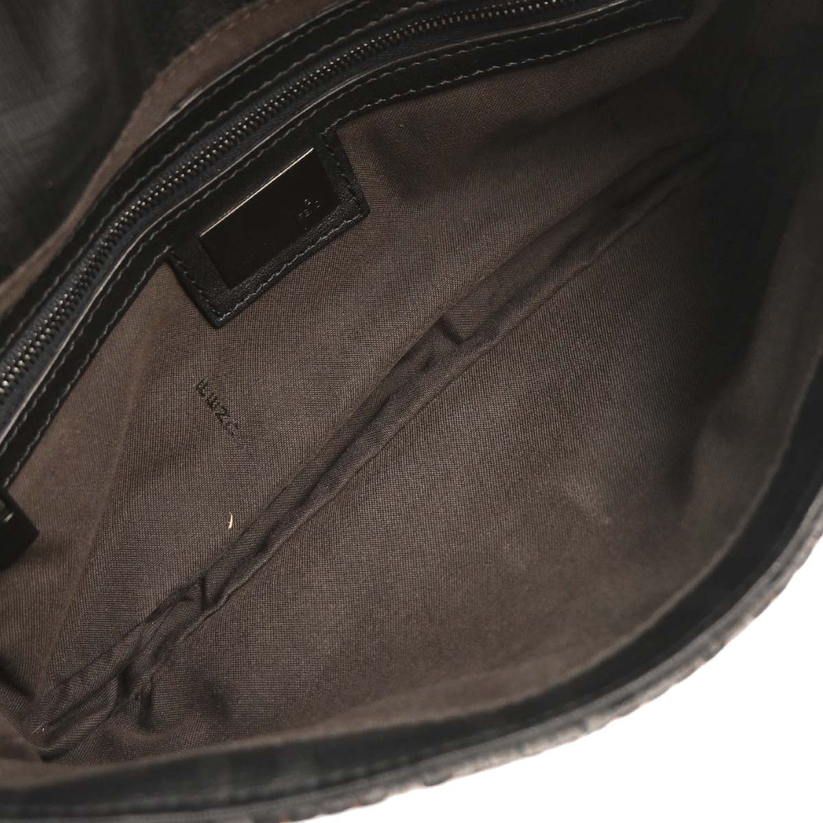 Fendi Gray Felt Zucca Baguette Handbag