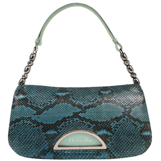 Christian Dior * Turquoise Blue Python Malice Handbag