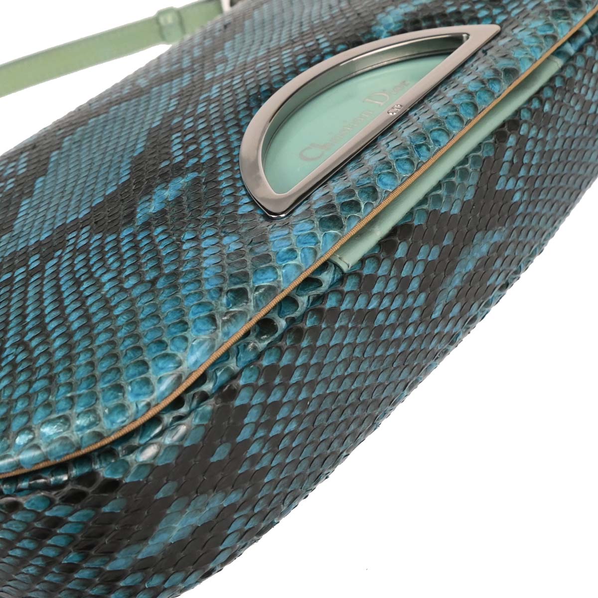 Christian Dior * Turquoise Blue Python Malice Handbag