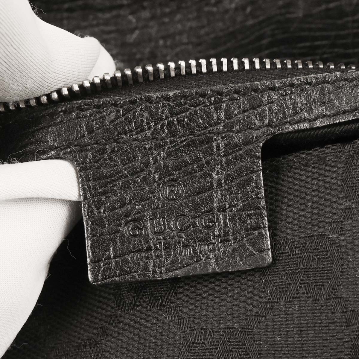 Gucci Black Horsebit GG Handbag