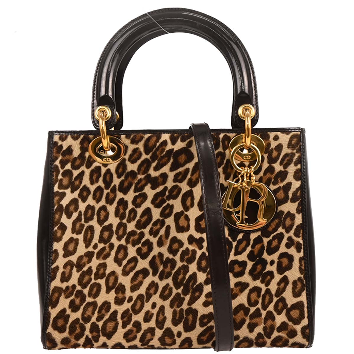 Christian Dior * Beige Pony Hair Lady Dior 2way Shoulder Handbag