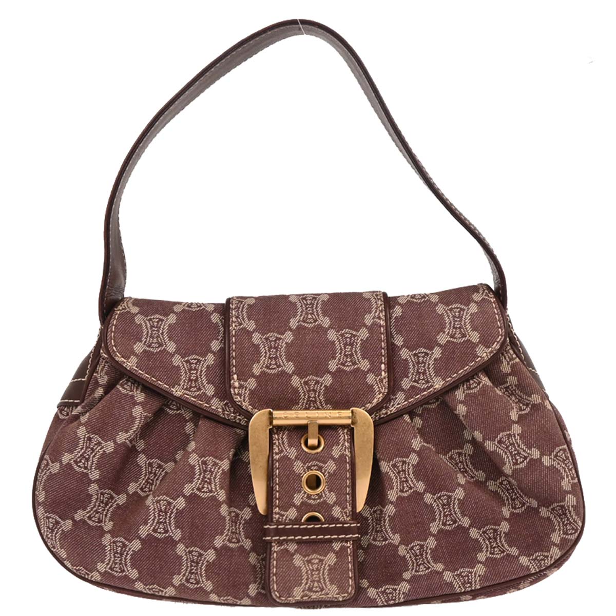 Celine Bordeaux Paris Macadam Shoulder Bag