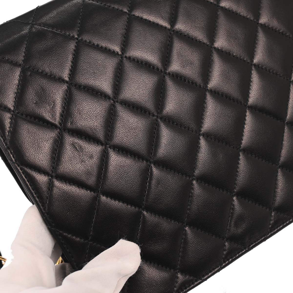 Chanel 2001-2003 Black Lambskin Turnlock Medium Half Flap Shoulder Bag