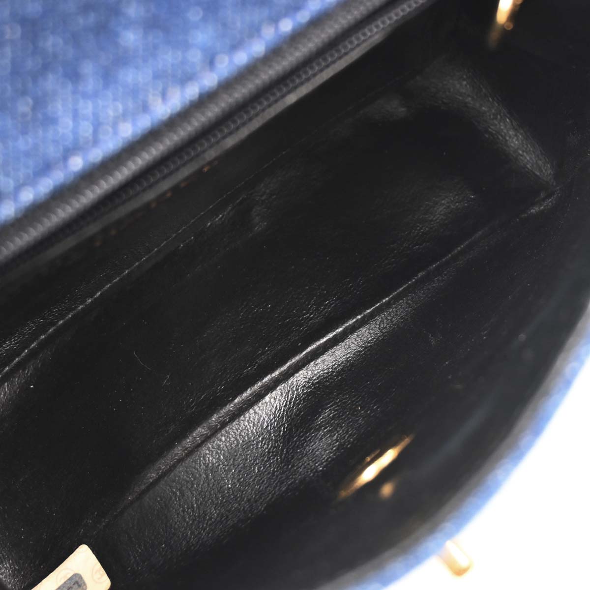 Chanel 1989-1991 Indigo Denim Mini Classic Square Flap Shoulder Bag