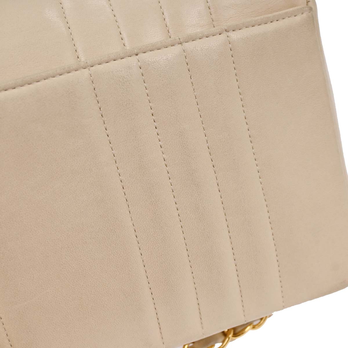 Chanel 1991-1994 Off-white Lambskin Small Classic Double Flap Shoulder Bag