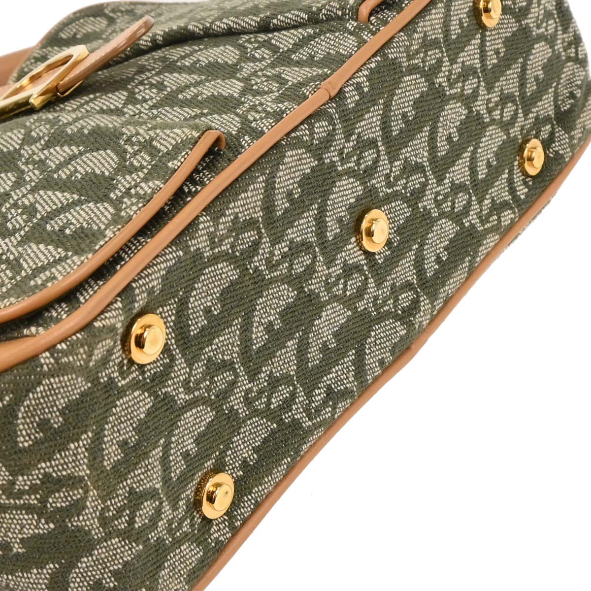 Christian Dior Green Double Saddle Trotter Handbag