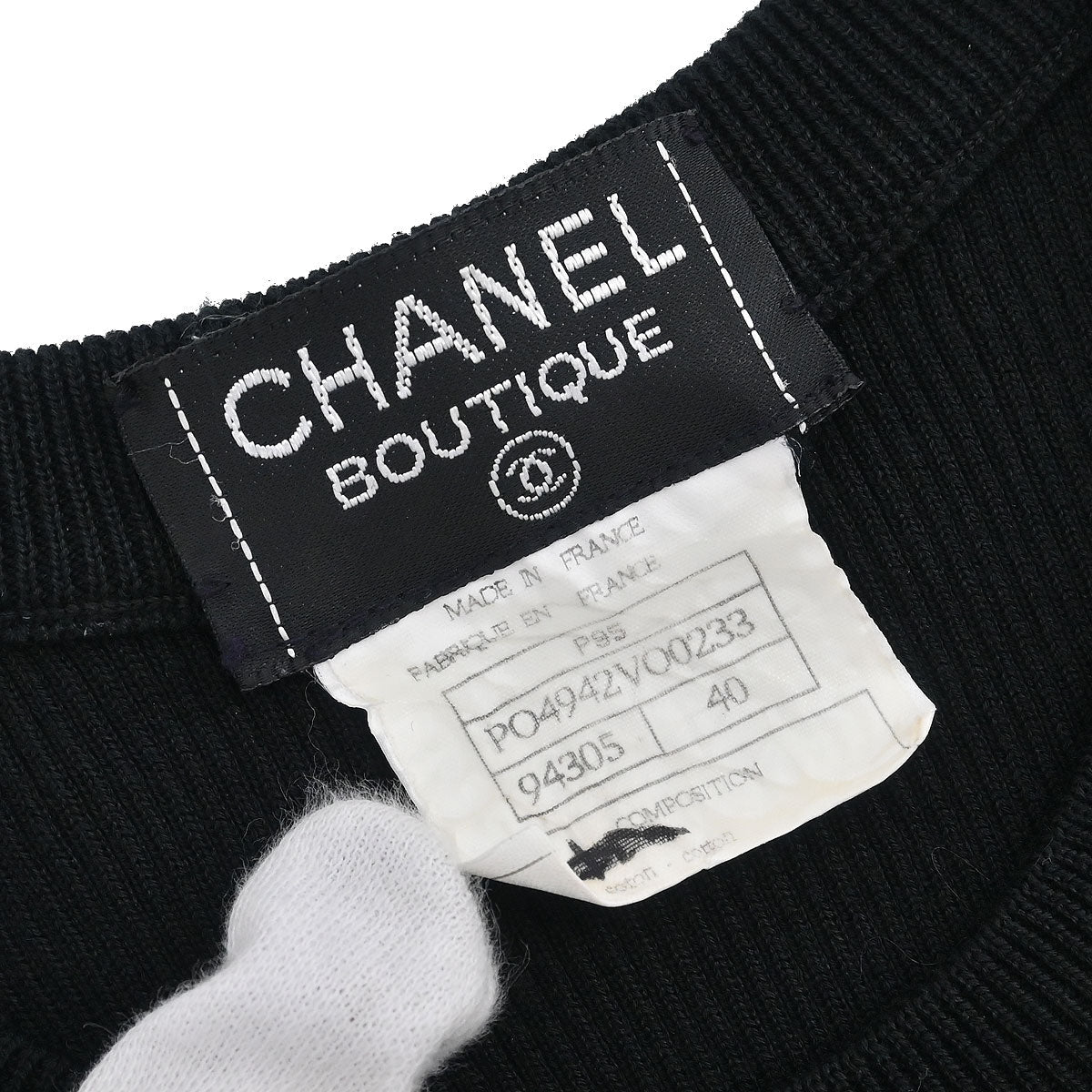 Chanel 1995 Sleeveless Tank Top Cropped Black #40