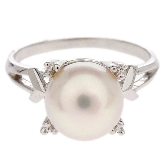 Mikimoto Ring 18K Genuine Pearl Silver #49