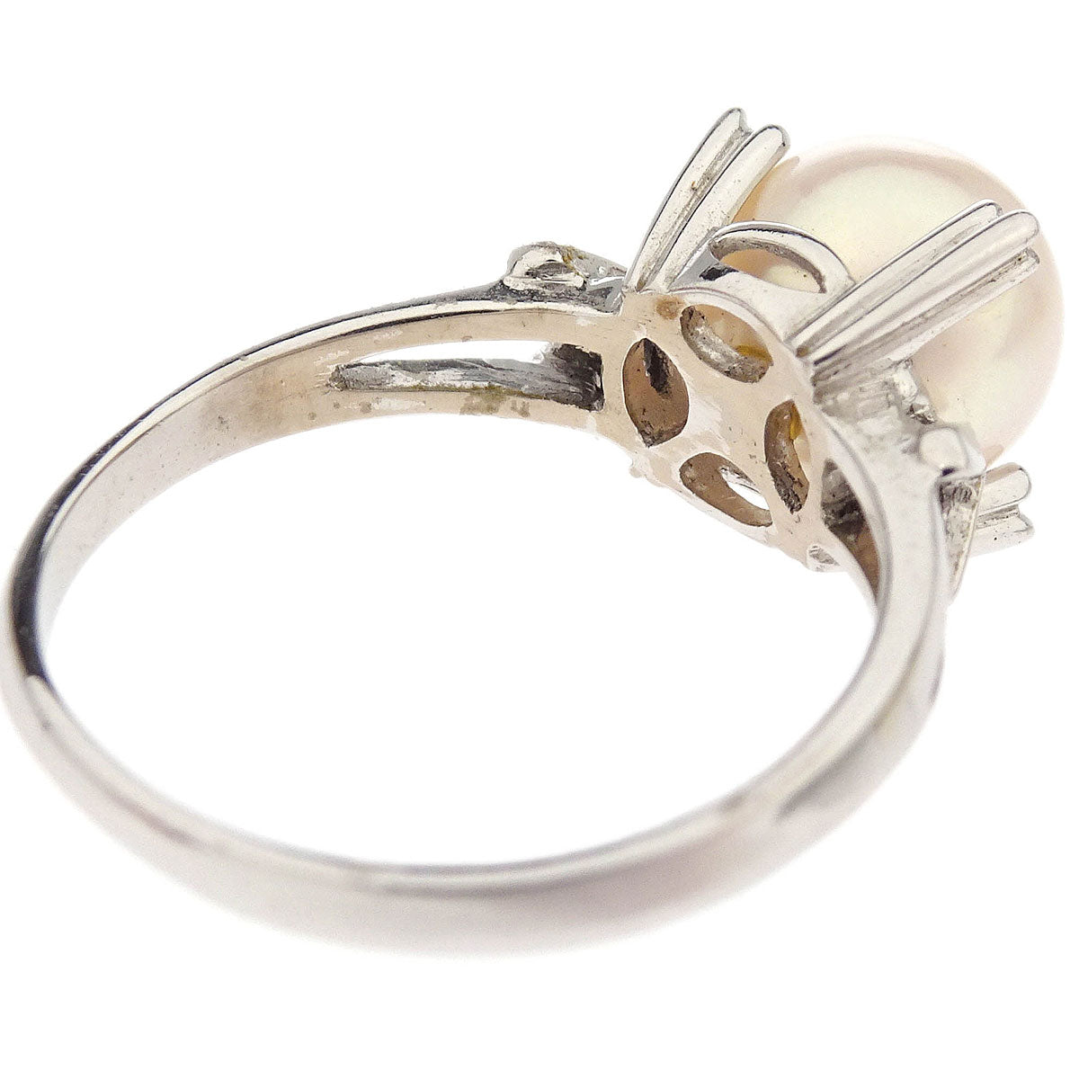Mikimoto Ring 18K Genuine Pearl Silver #49