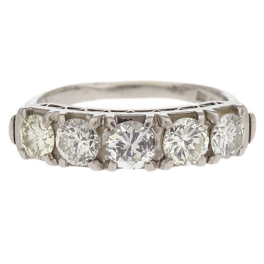 Ring Pt850 Diamond Silver #53