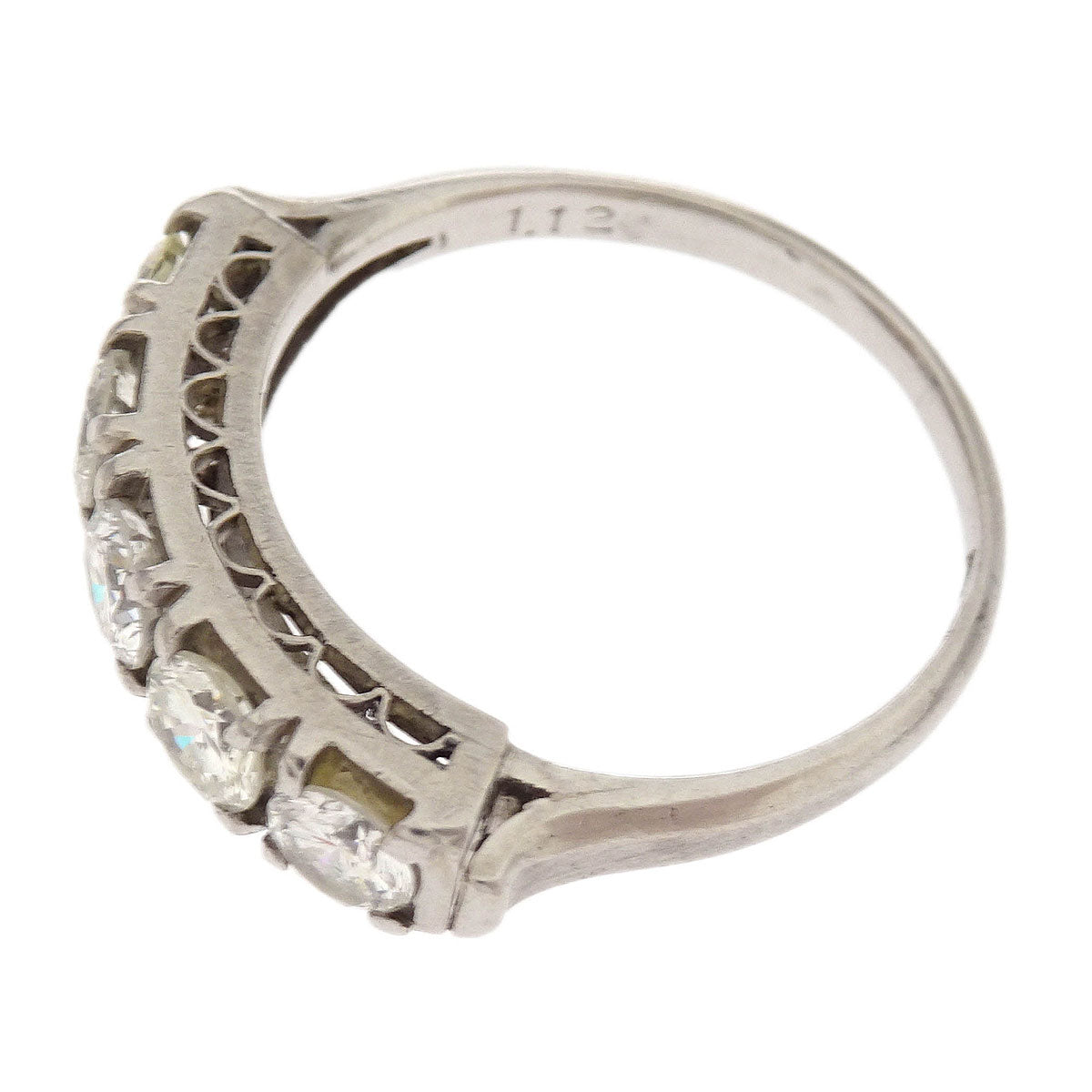 Ring Pt850 Diamond Silver #53