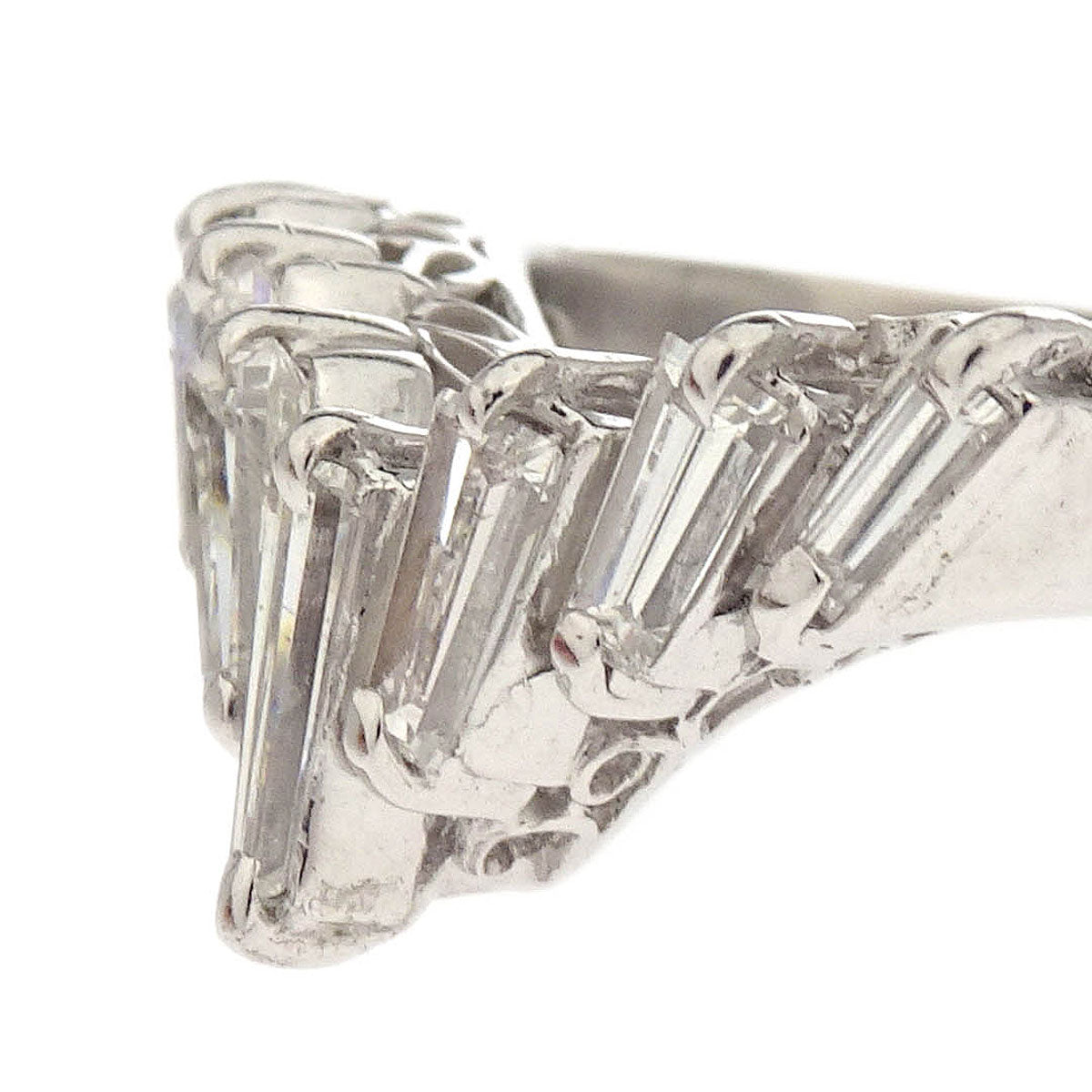 Ring Pt900 Diamond Silver #49