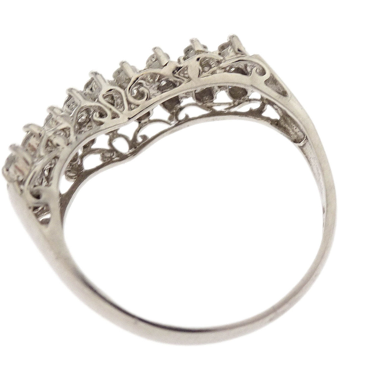 Ring Pt900 Diamond Silver #48
