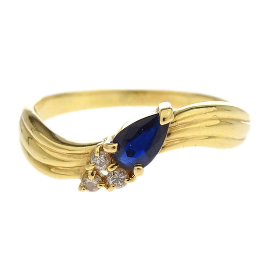 Ring Sapphire Diamond 18K Gold #50