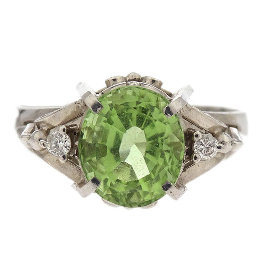 Ring Pm850 Peridot Diamond Silver #56