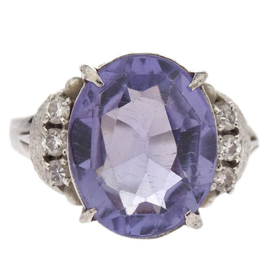 Ring Pm850 Synthetic Sapphire Diamond Silver #52