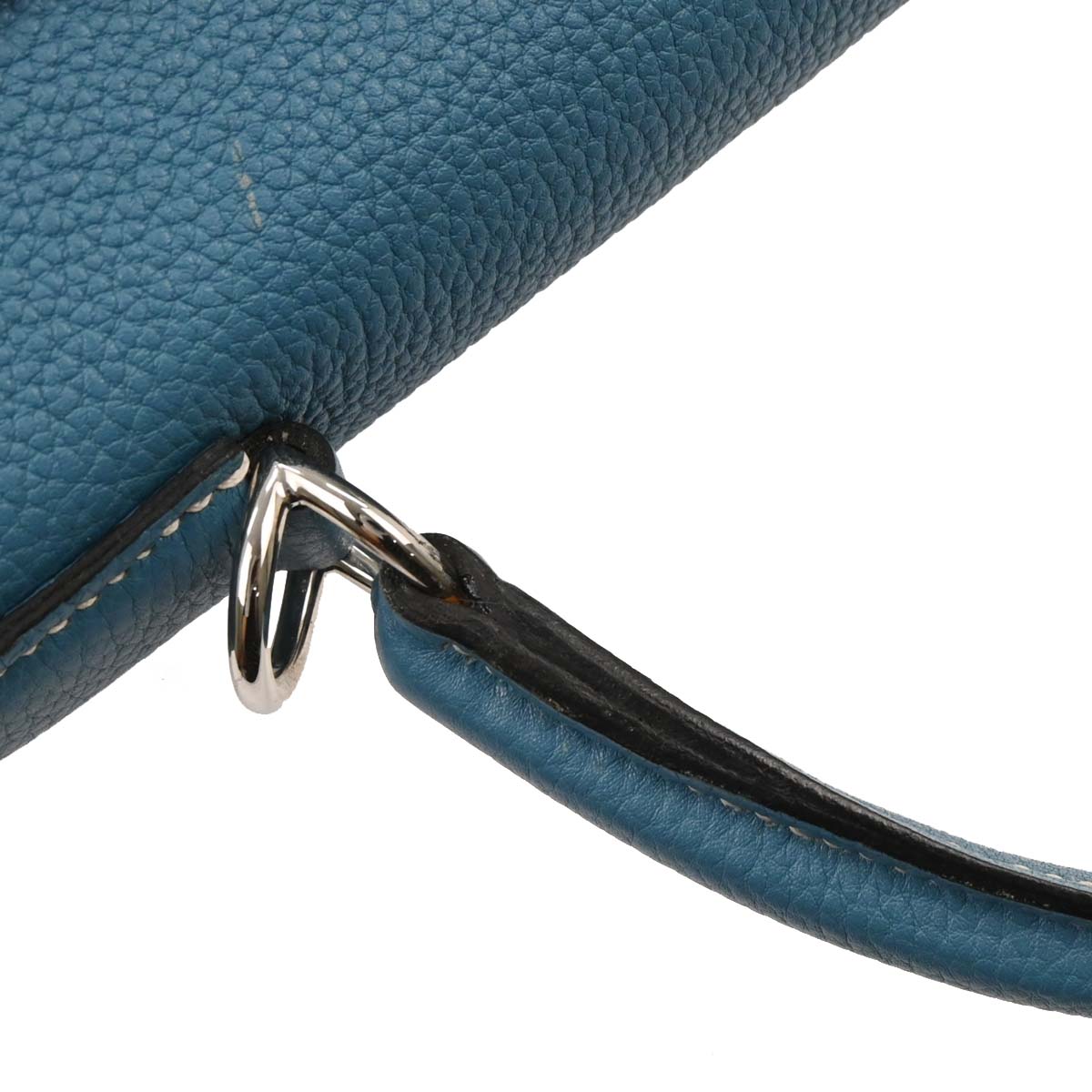 Hermes Blue Jean Togo Kelly 35 Retourne 2way Shoulder Handbag