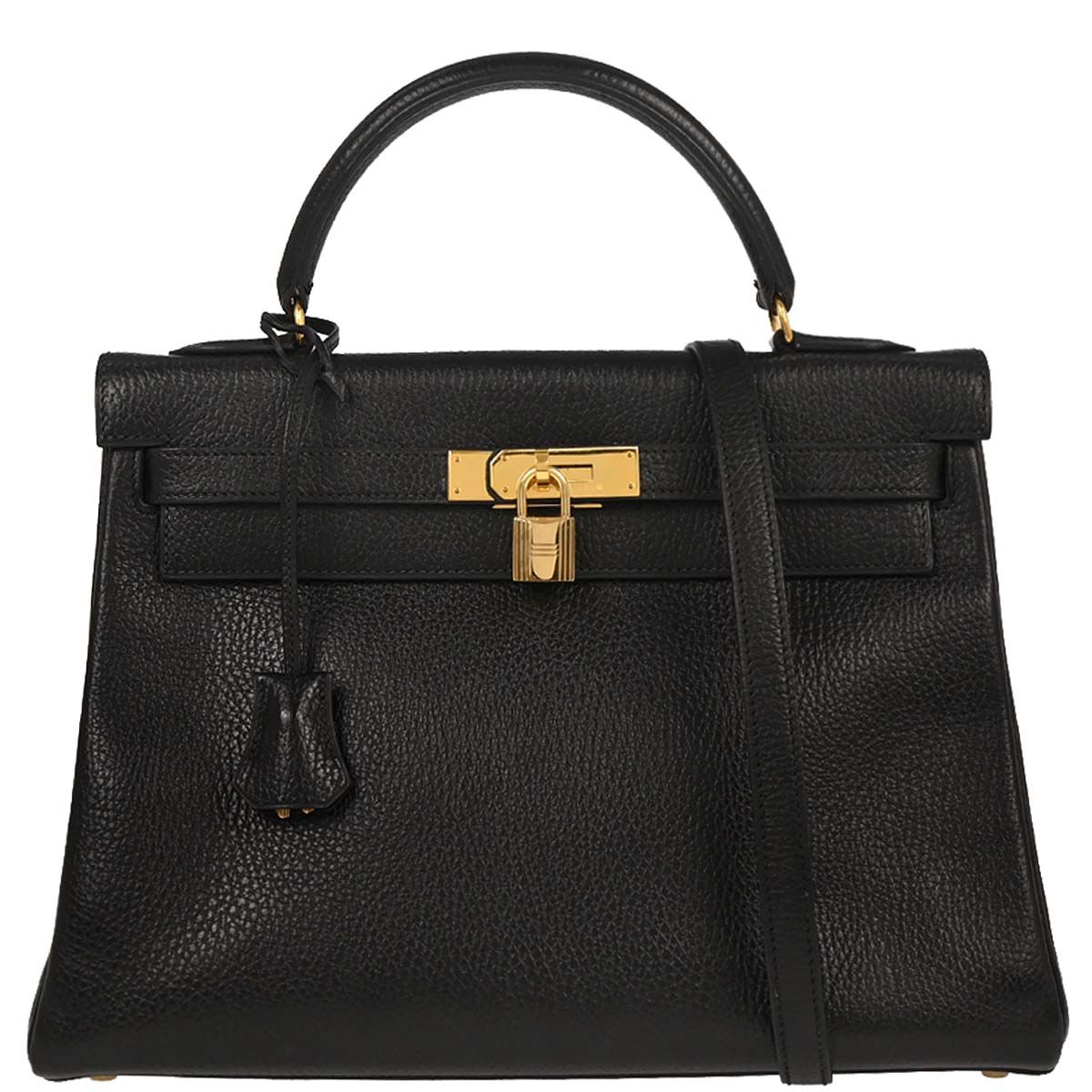Hermes Black Ardennes Kelly 32 Retourne 2way Shoulder Handbag