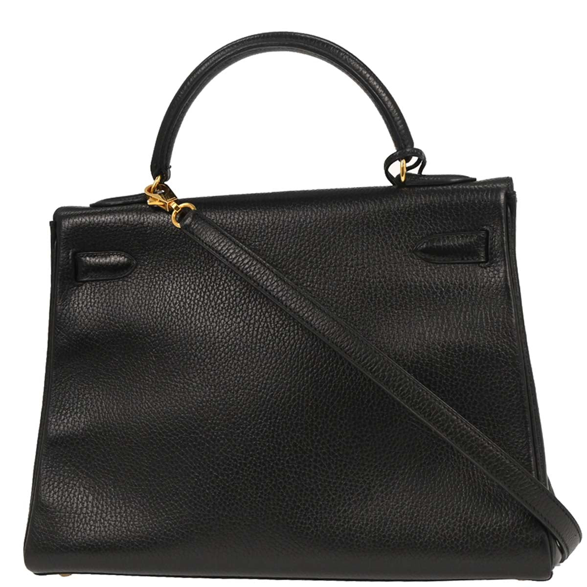 Hermes Black Ardennes Kelly 32 Retourne 2way Shoulder Handbag