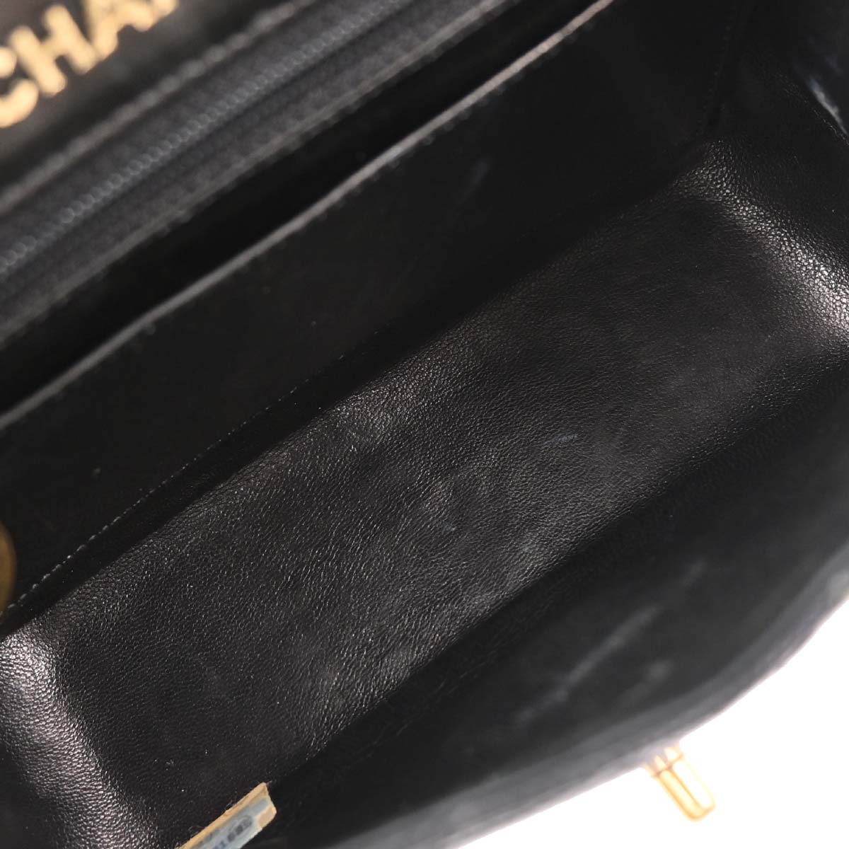 Chanel * Black Lizard Mini Classic Square Flap Shoulder Bag