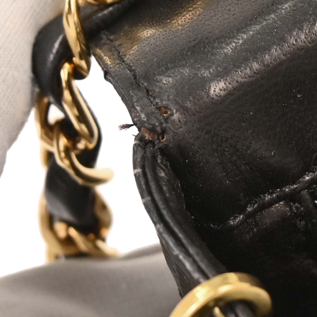 Chanel * Black Lizard Mini Classic Square Flap Shoulder Bag