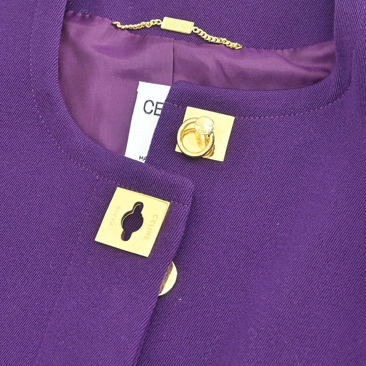 Celine #38 Setup Suit Jacket Skirt Purple