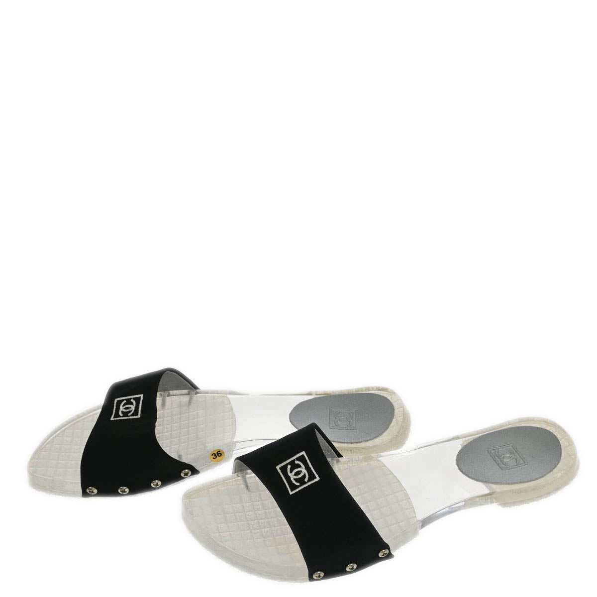 Chanel * Clear Acrylic Sport Line Shoes Sandals #36