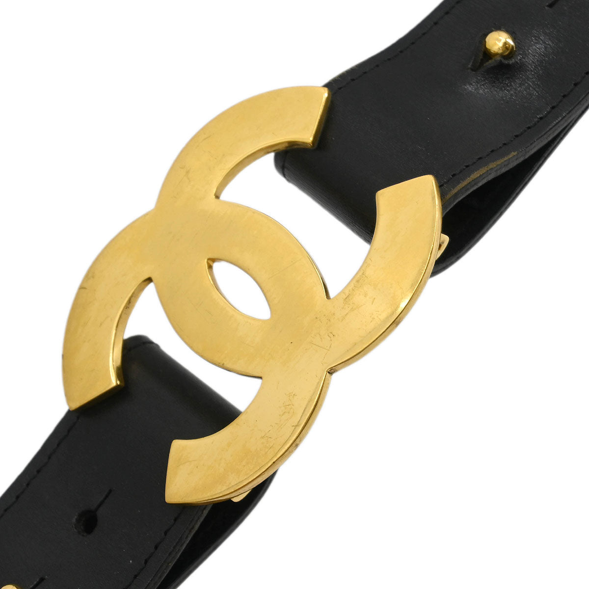 Chanel Belt Black Gold 75/30 96A Small Good