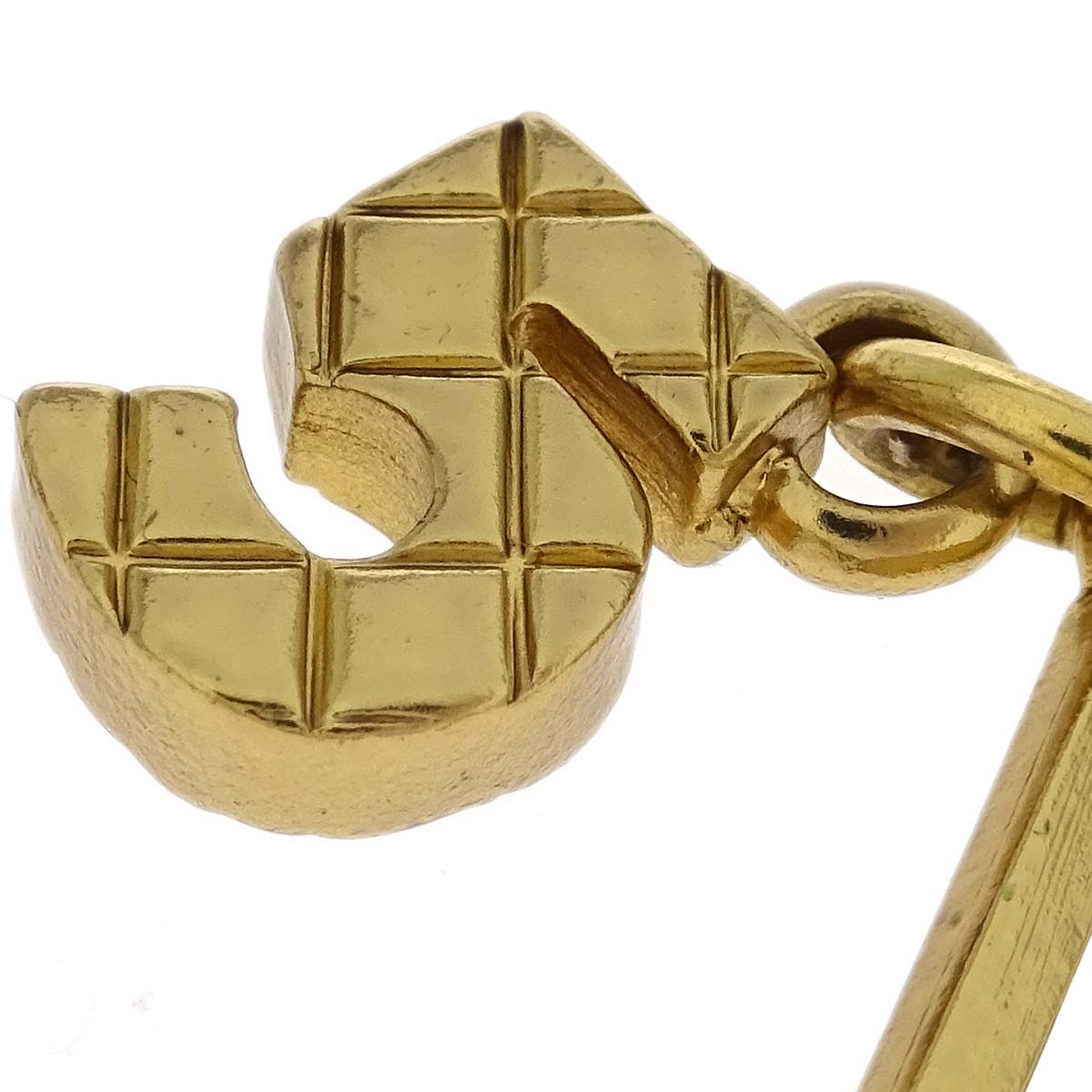 Chanel Dangle Pierced Earrings Gold 02P