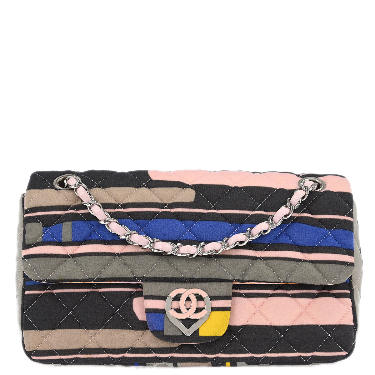 Chanel 2008-2009 Pink Cotton Heart Flap Shoulder Bag