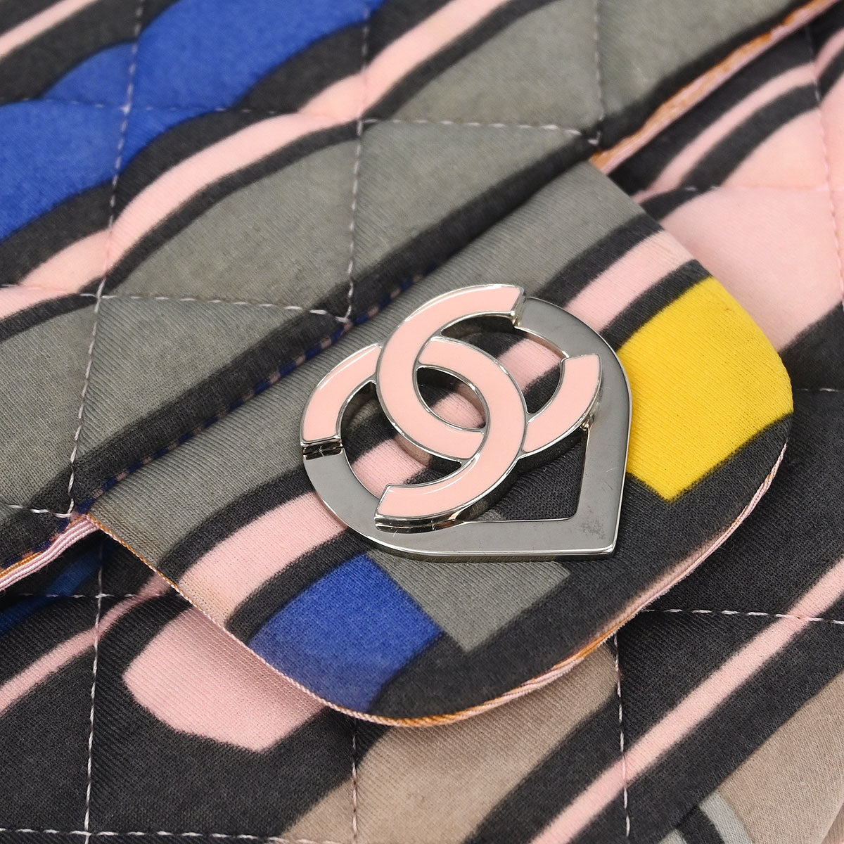 Chanel 2008-2009 Pink Cotton Heart Flap Shoulder Bag