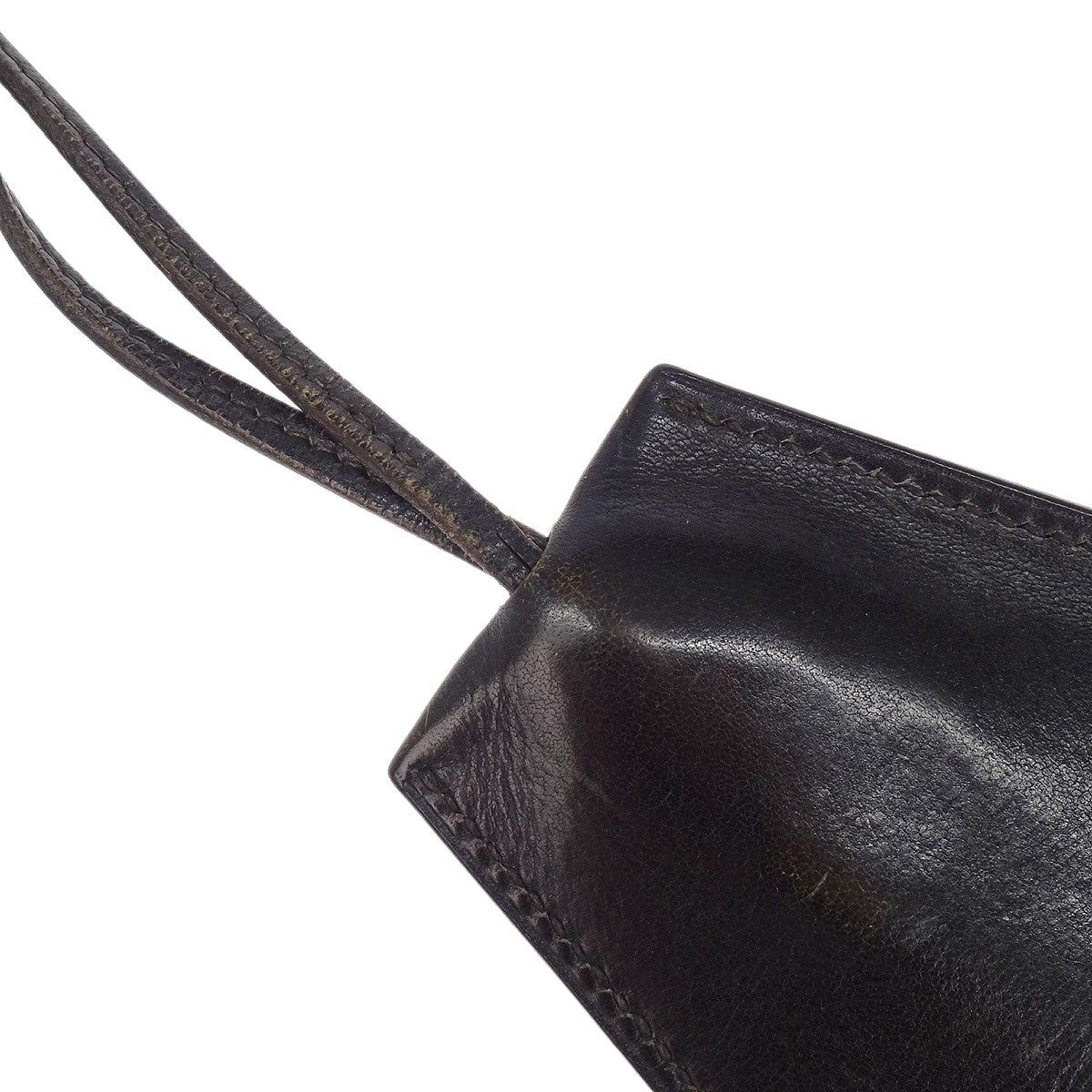 Hermes by Margiela Black Box Calf Clochette Necklace Pendant