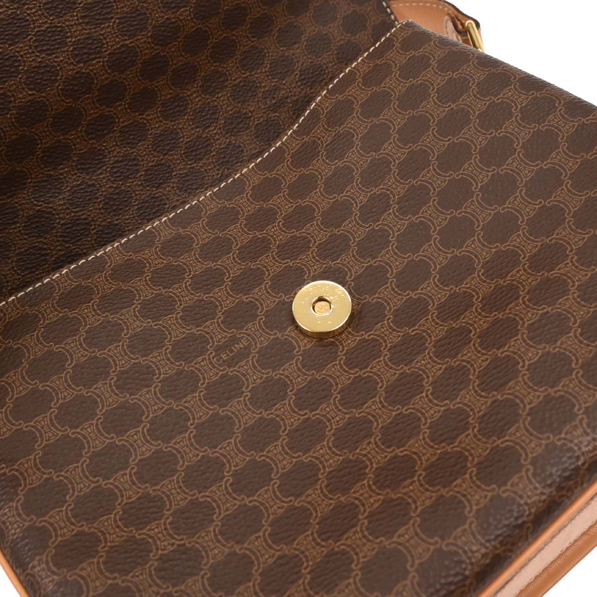 Celine Brown Macadam Shoulder Bag