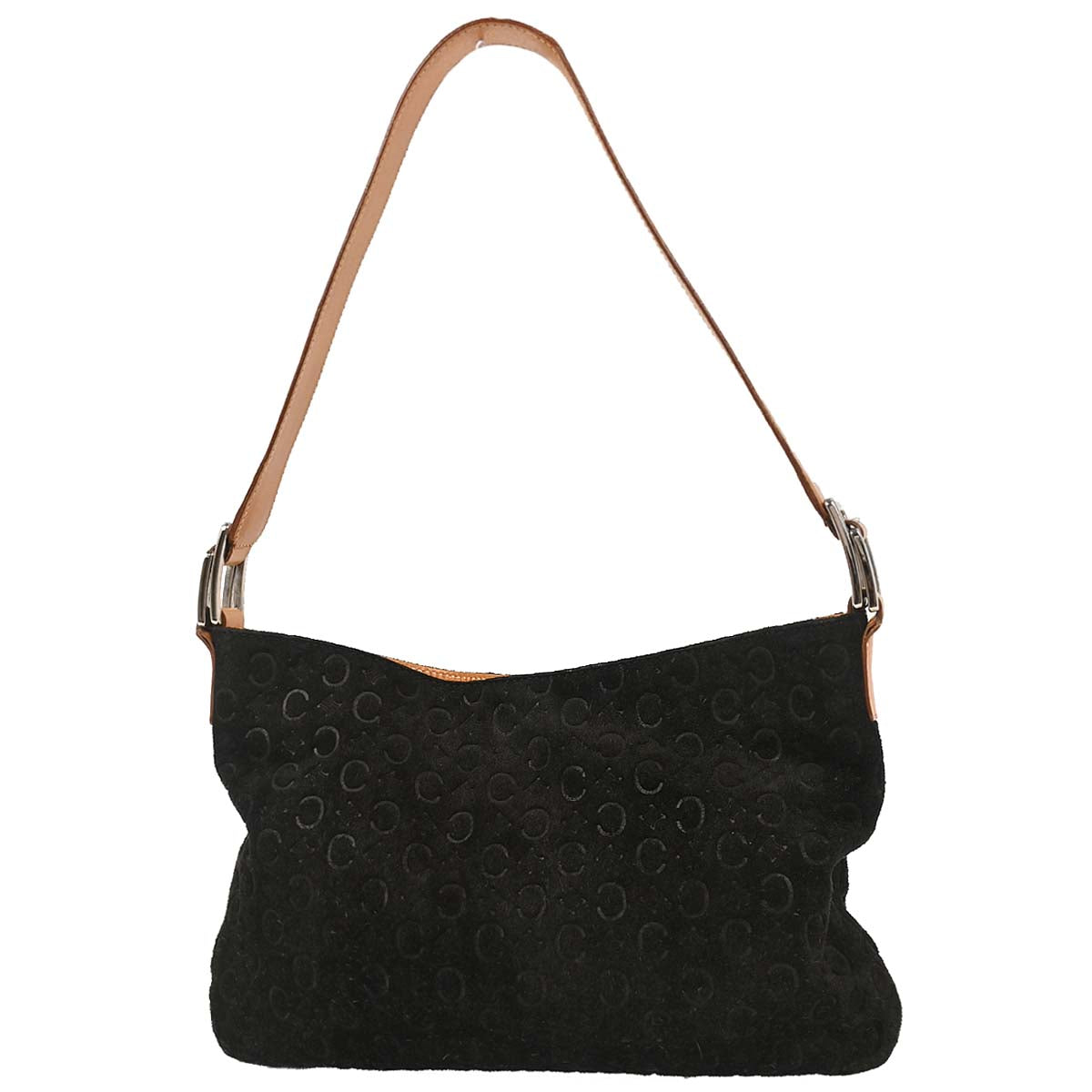 Celine Black Suede Macadam C Handbag