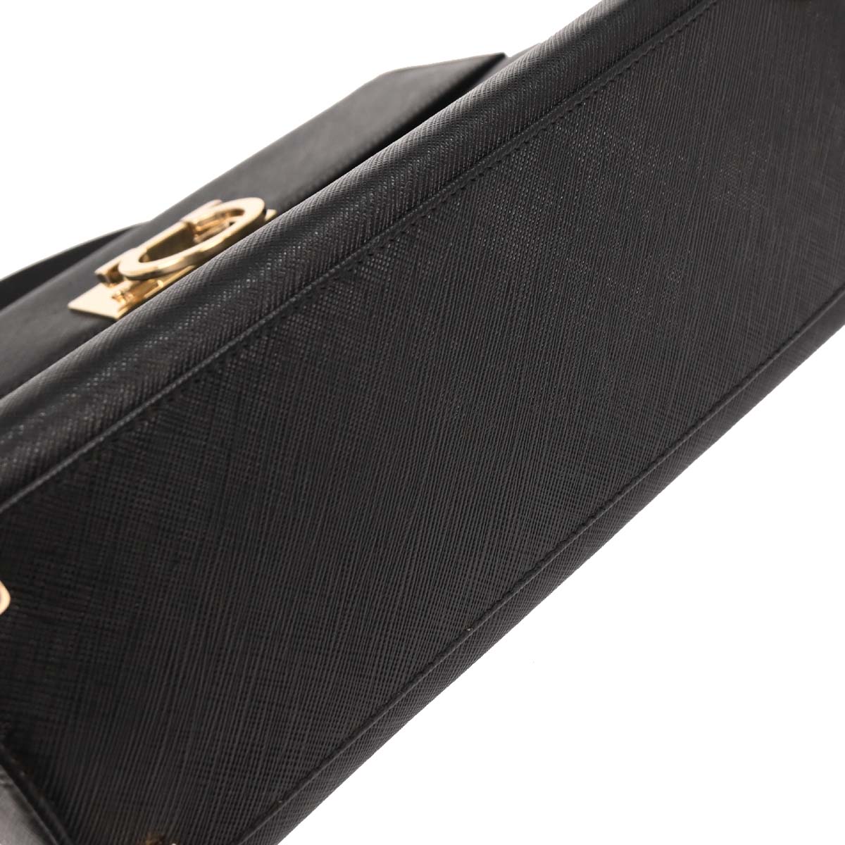 Salvatore Ferragamo Black Gancini 2way Shoulder Handbag