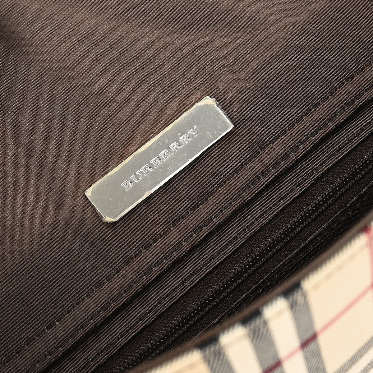 Burberry Beige Burberry Check Tote Handbag