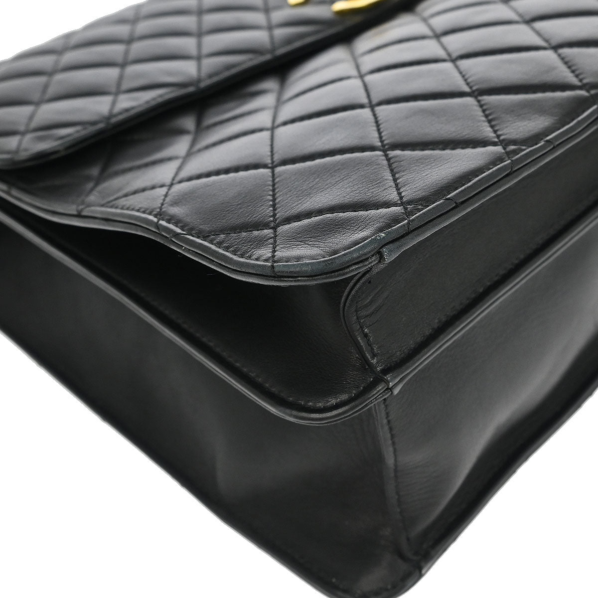Chanel 1994-1996 Black Lambskin 2way Briefcase Handbag