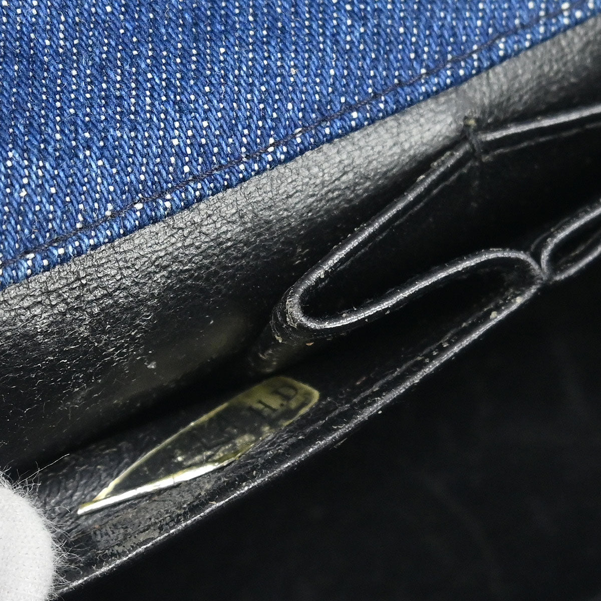 Chanel 1989-1991 Blue Denim Turnlock Mini Full Flap Shoulder Bag