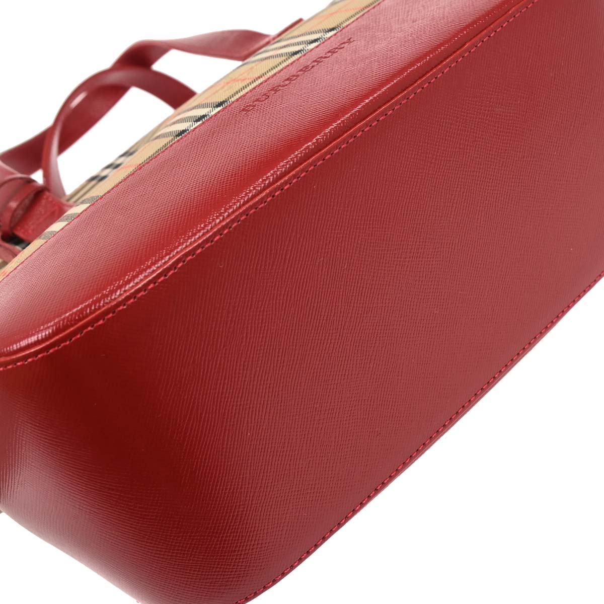 Burberry Beige Red House Check Tote Handbag