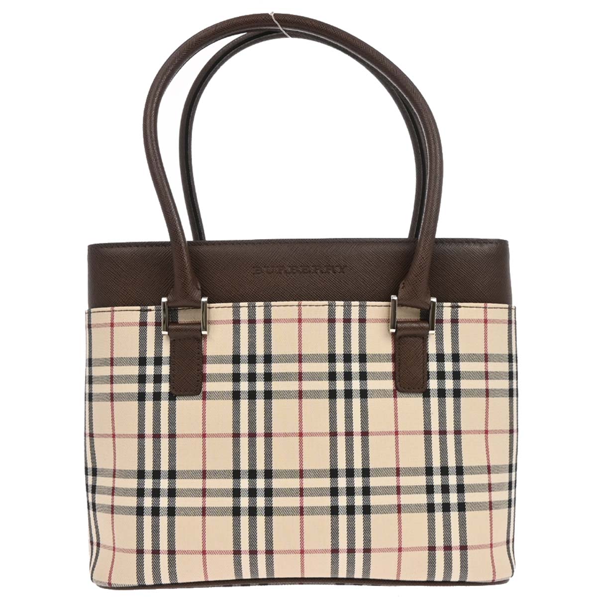 Burberry Beige Brown Burberry Check Tote Handbag