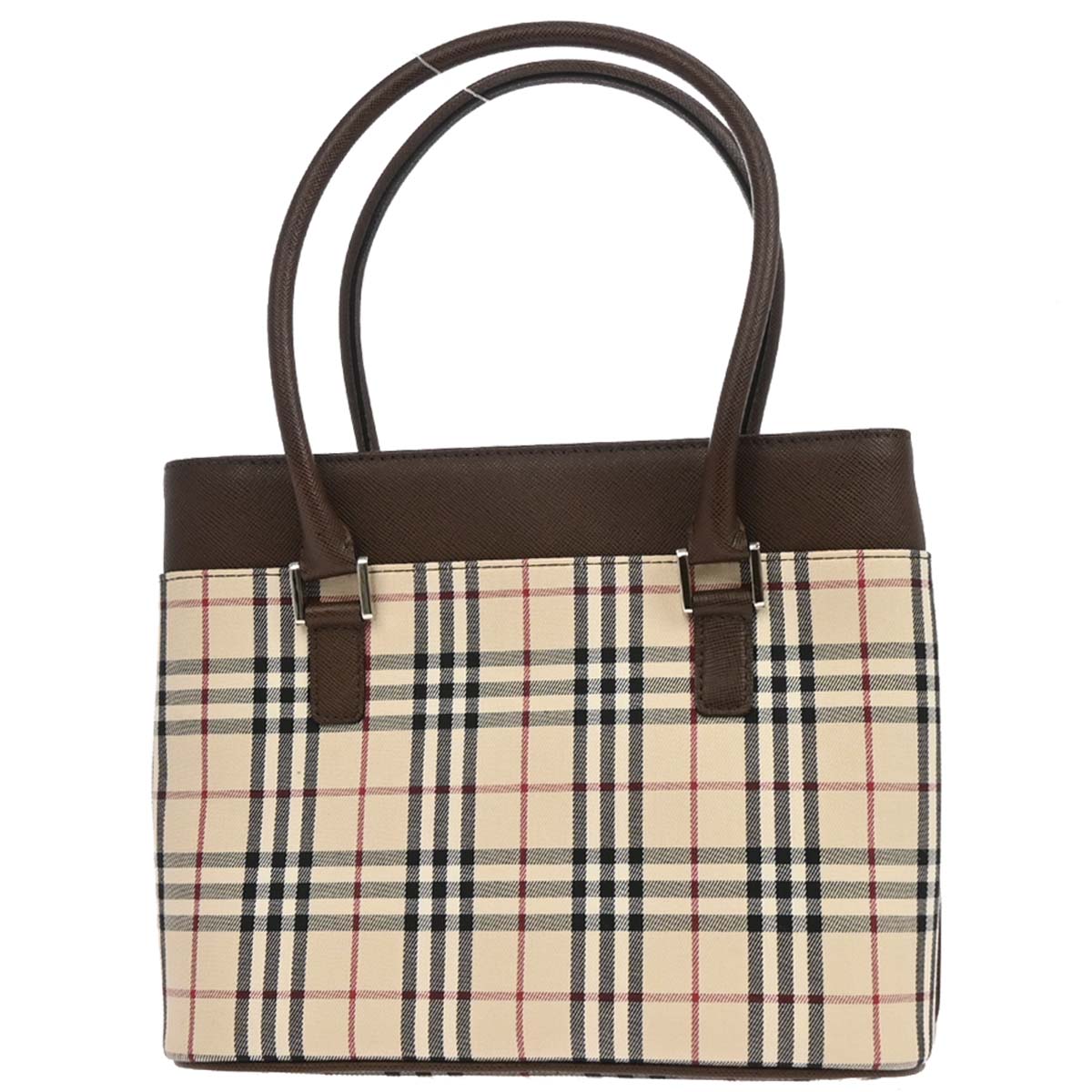 Burberry Beige Brown Burberry Check Tote Handbag