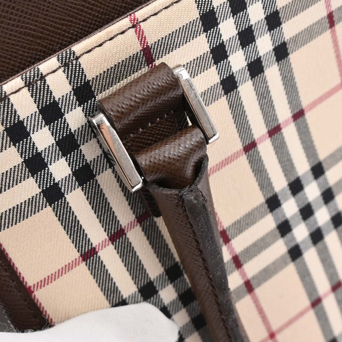 Burberry Beige Brown Burberry Check Tote Handbag