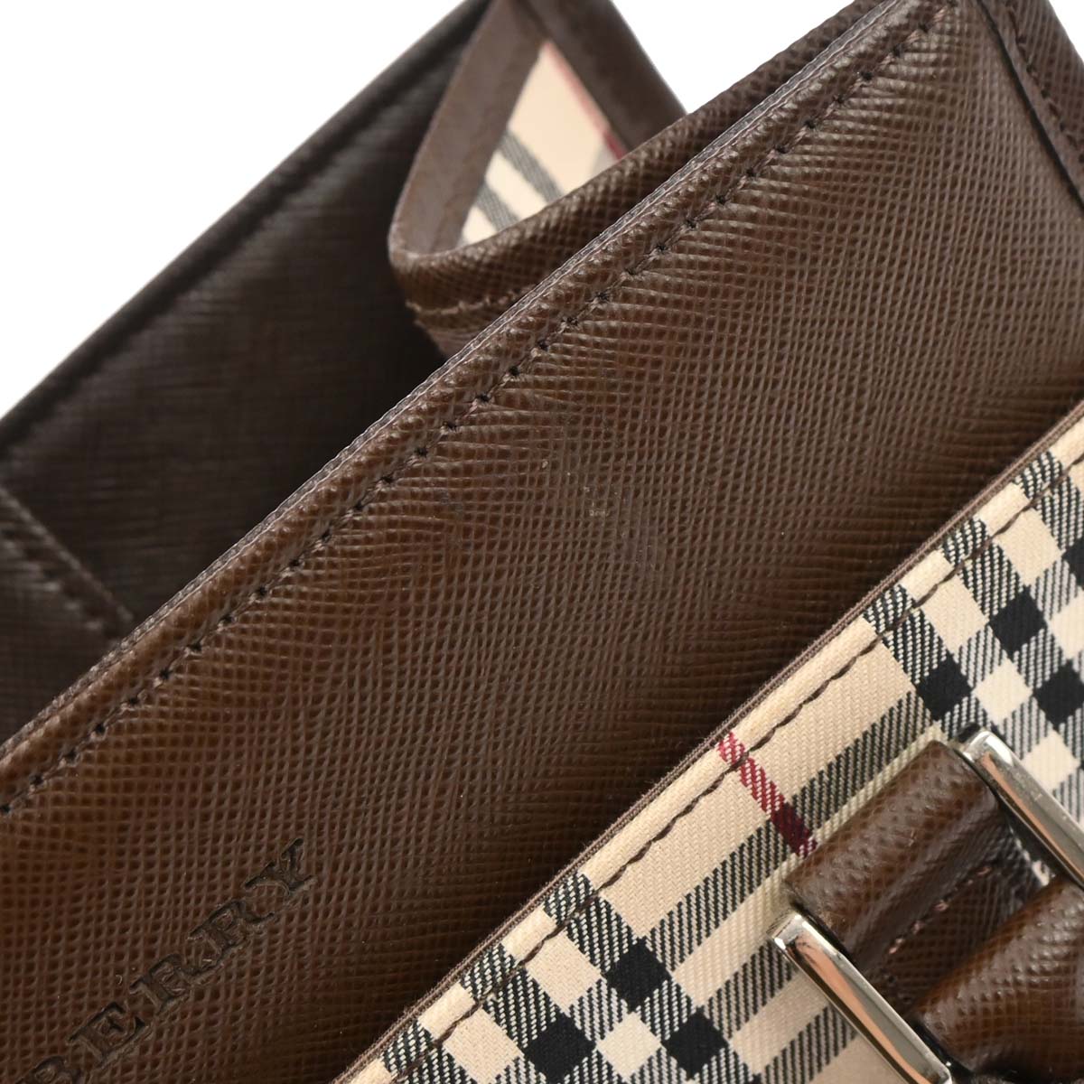 Burberry Beige Brown Burberry Check Tote Handbag