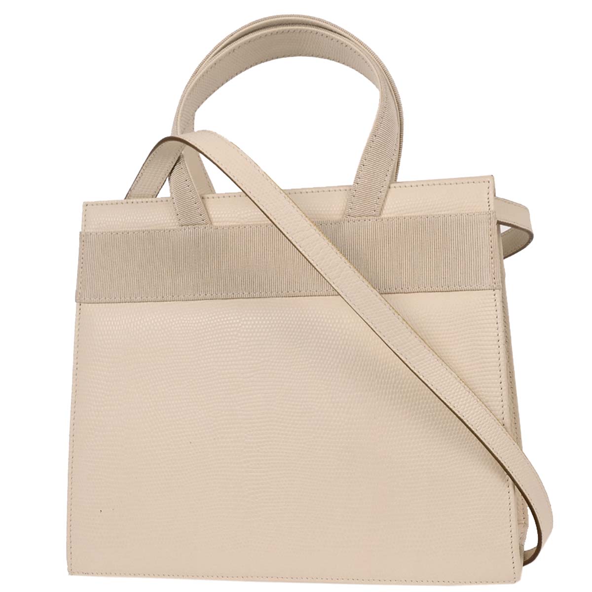Salvatore Ferragamo * White LeaVara Bow 2way Shoulder Handbag