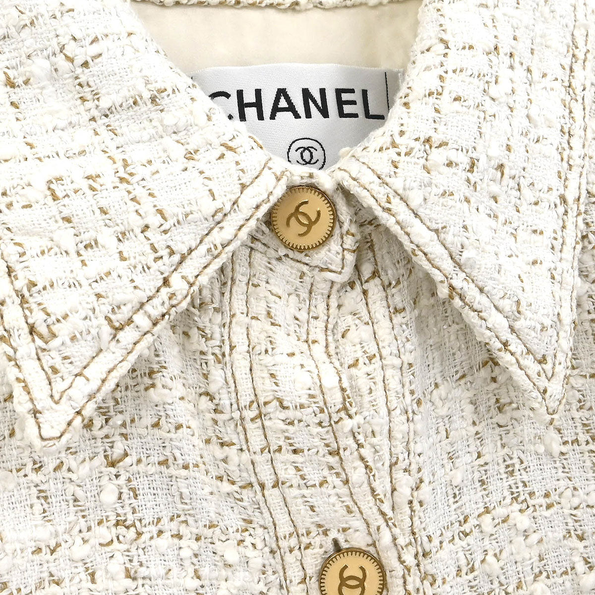 Chanel 2001 Single Breasted Jacket White #42