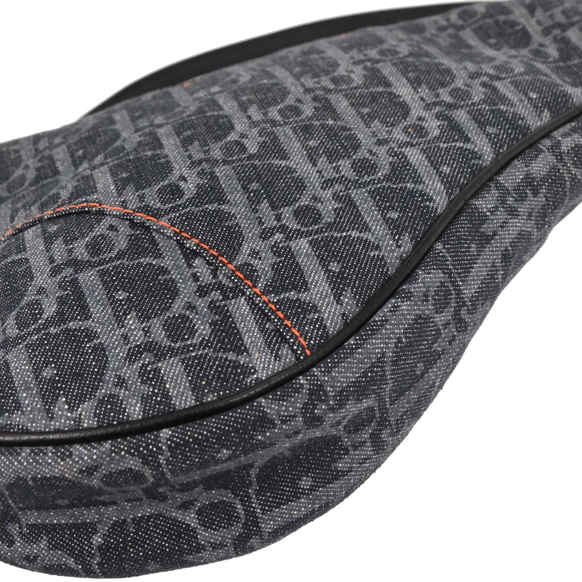 Christian Dior Navy Denim Trotter Saddle Handbag