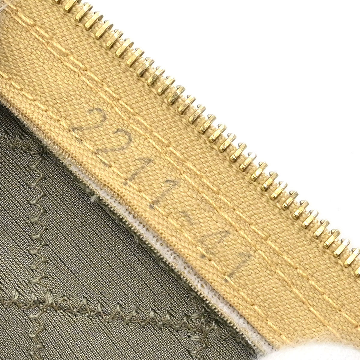 Chanel 2005 Zip Up Short Sleeve Jacket Khaki #42