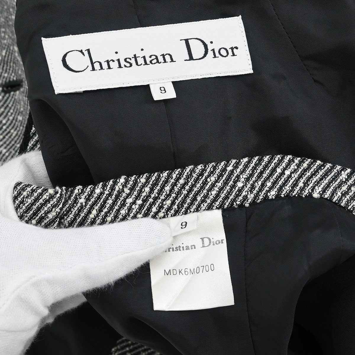 Christian Dior Setup Suit Jacket Skirt Black #36–38